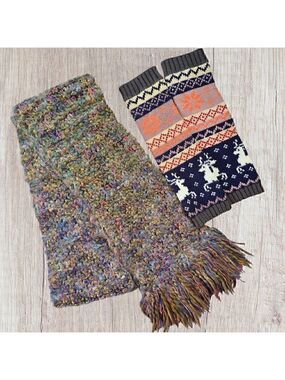 Scarf Fingerless Hand Warmers Knit Deer #SCA7